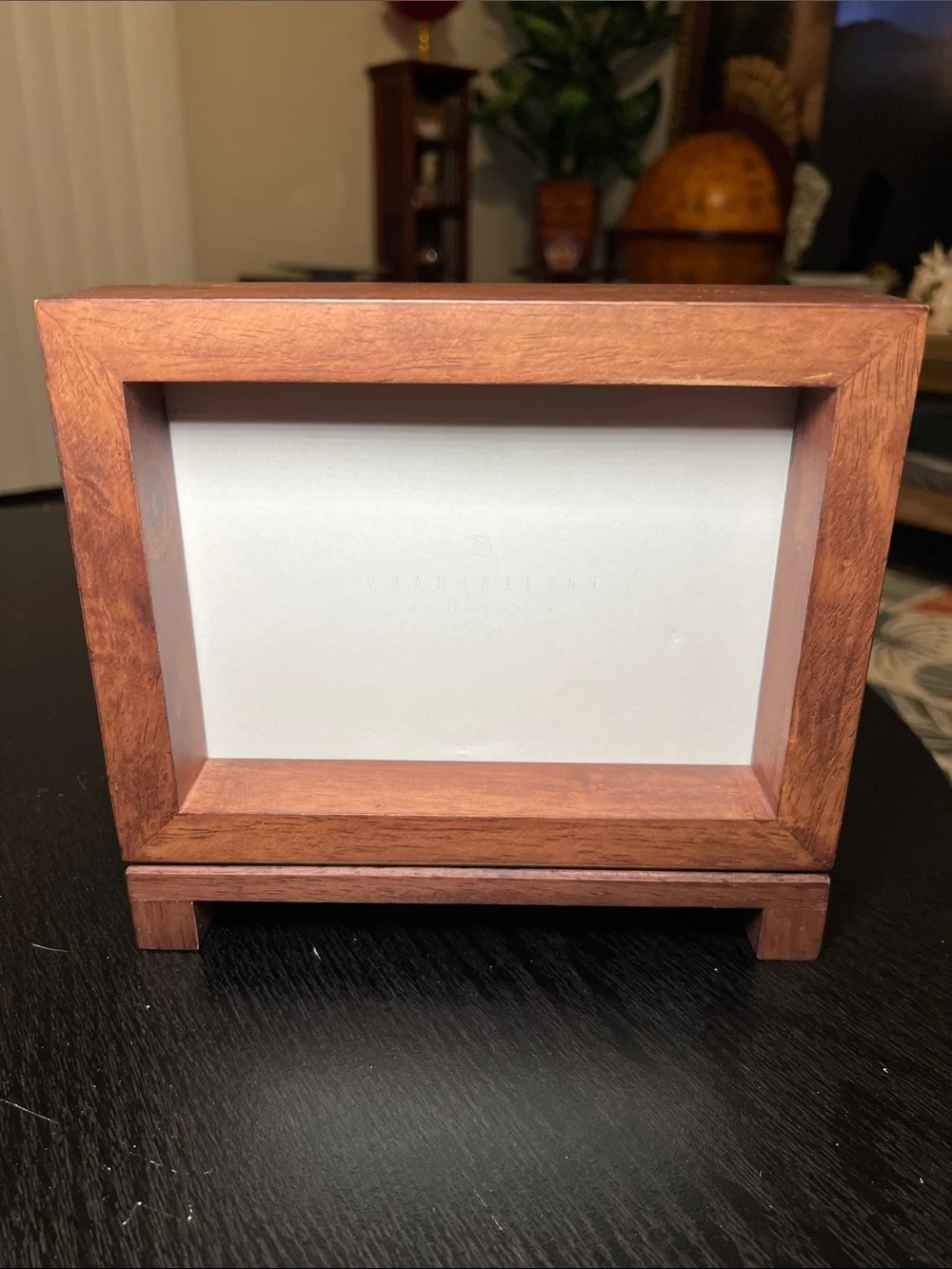 Pottery Barn Brown Wooden Pedestal Picture Frame